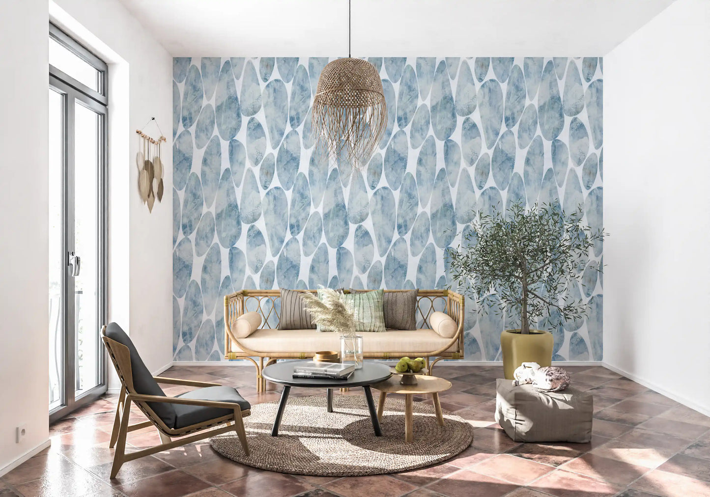 Cerulean Pebbled Texture Wallpaper⁠