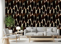 Interlocking Dark Brushstroke Motif Wallpaper⁠