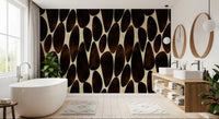 Interlocking Dark Brushstroke Motif Wallpaper⁠
