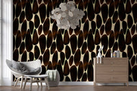 Interlocking Dark Brushstroke Motif Wallpaper⁠