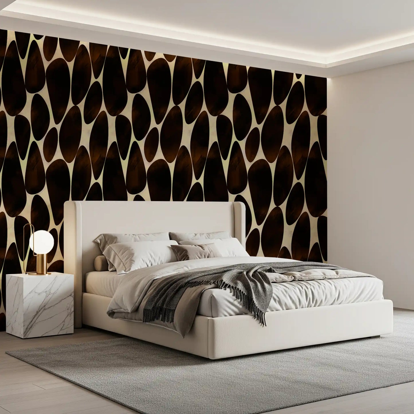 Interlocking Dark Brushstroke Motif Wallpaper⁠