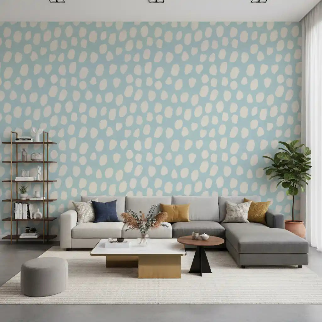 Soft Blue and Cream Dotted Texture Wallpaper⁠