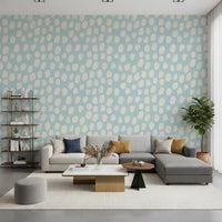 Soft Blue and Cream Dotted Texture Wallpaper⁠