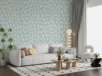 Soft Blue and Cream Dotted Texture Wallpaper⁠