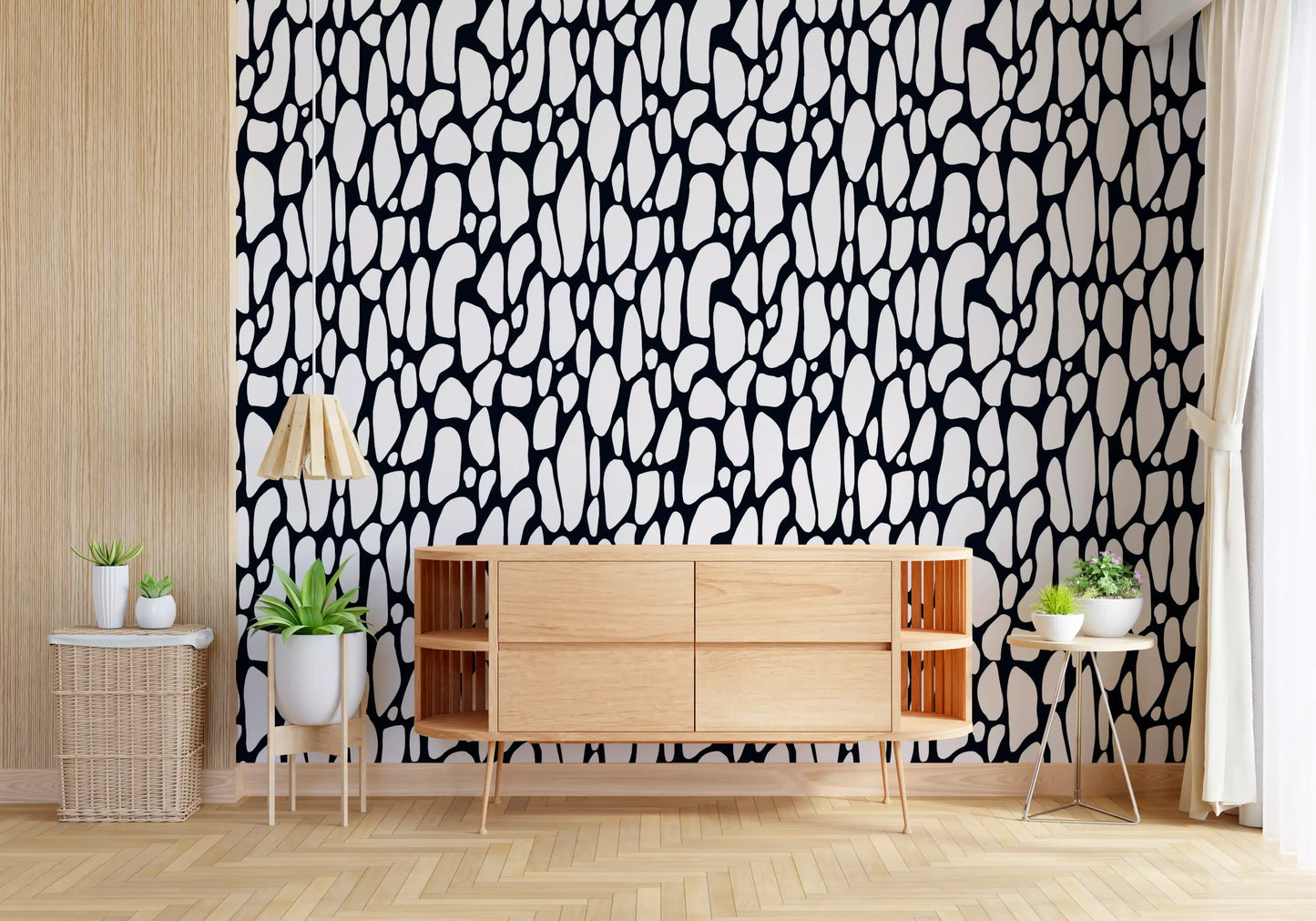 Organic Monochrome Pebbles Wallpaper⁠
