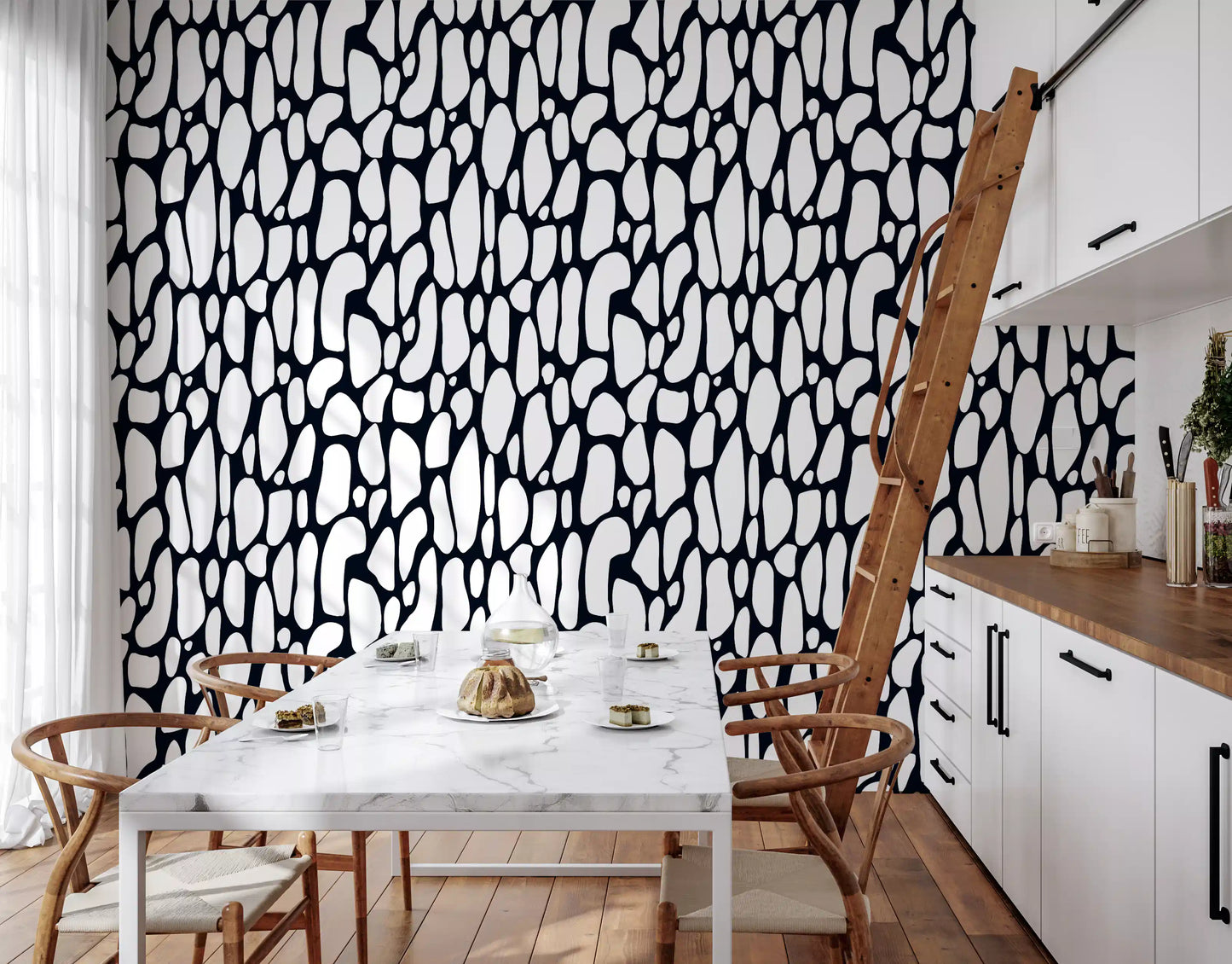 Organic Monochrome Pebbles Wallpaper⁠