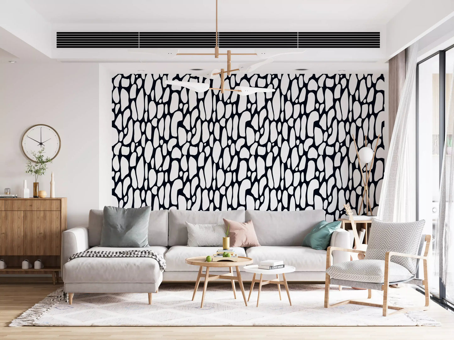 Organic Monochrome Pebbles Wallpaper⁠