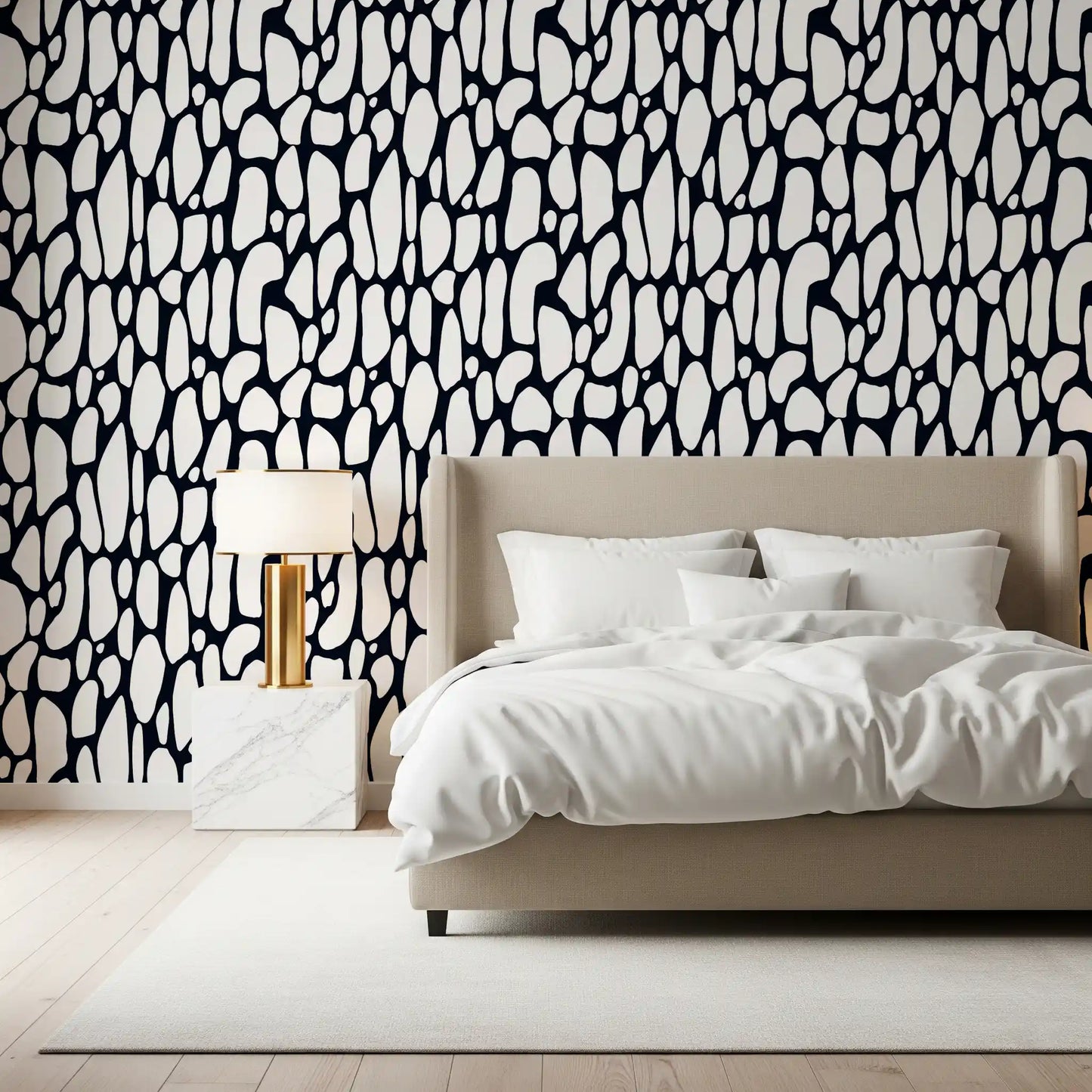 Organic Monochrome Pebbles Wallpaper⁠