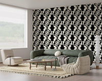 Hallway banded with the graphic circle grid wallpaper GD12224