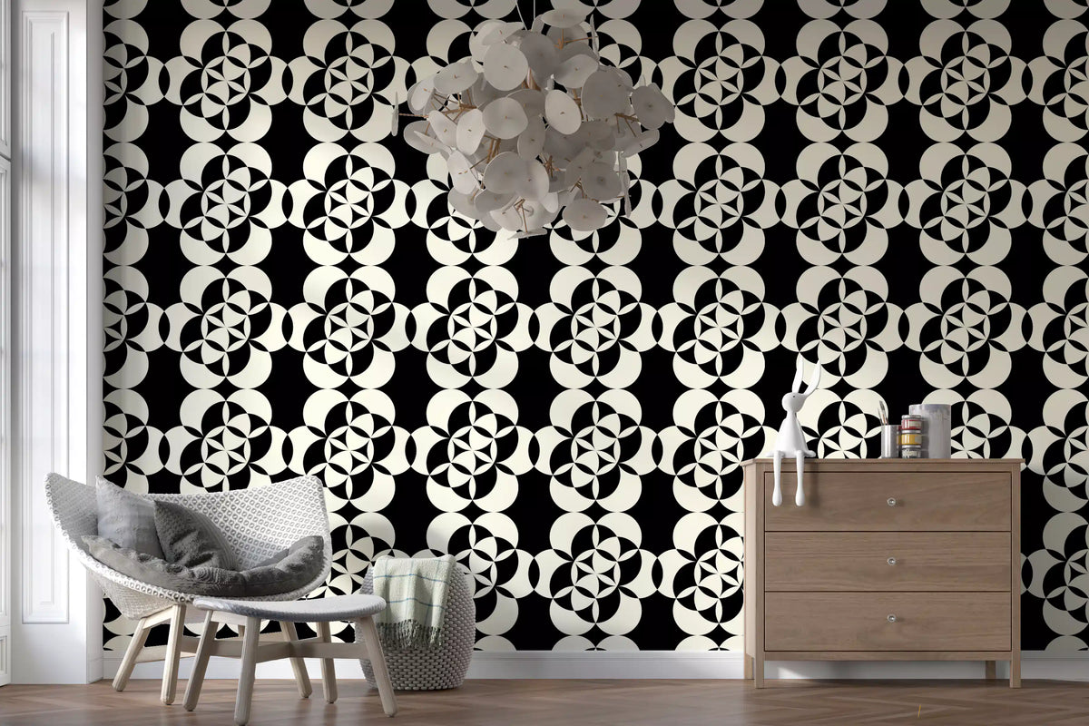 Overlapping circles form petal shapes across this wallpaper GD12224