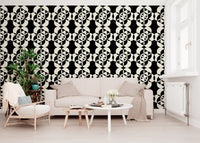 Living room gridded by the monotone circle wallpaper GD12224