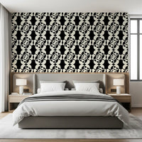 Cream and black interlock in a tight geometric wallpaper GD12224