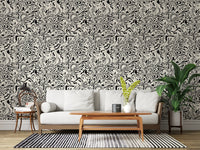 Black and White Fluid Marble Swirls Wallpaper⁠