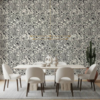 Black and White Fluid Marble Swirls Wallpaper⁠