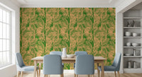 Abstract Tropical Palm Frond Print Wallpaper⁠