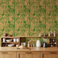Abstract Tropical Palm Frond Print Wallpaper⁠