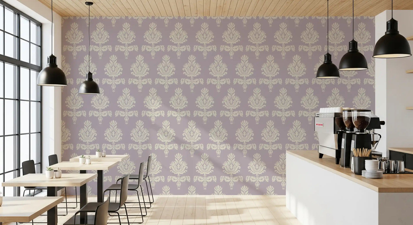Lilac Heritage Damask Motif Wallpaper⁠