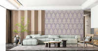 Lilac Heritage Damask Motif Wallpaper⁠