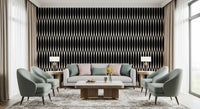 Black ovals stack into vertical columns on this Minimalist Arch Lattice wallpaper GD12234