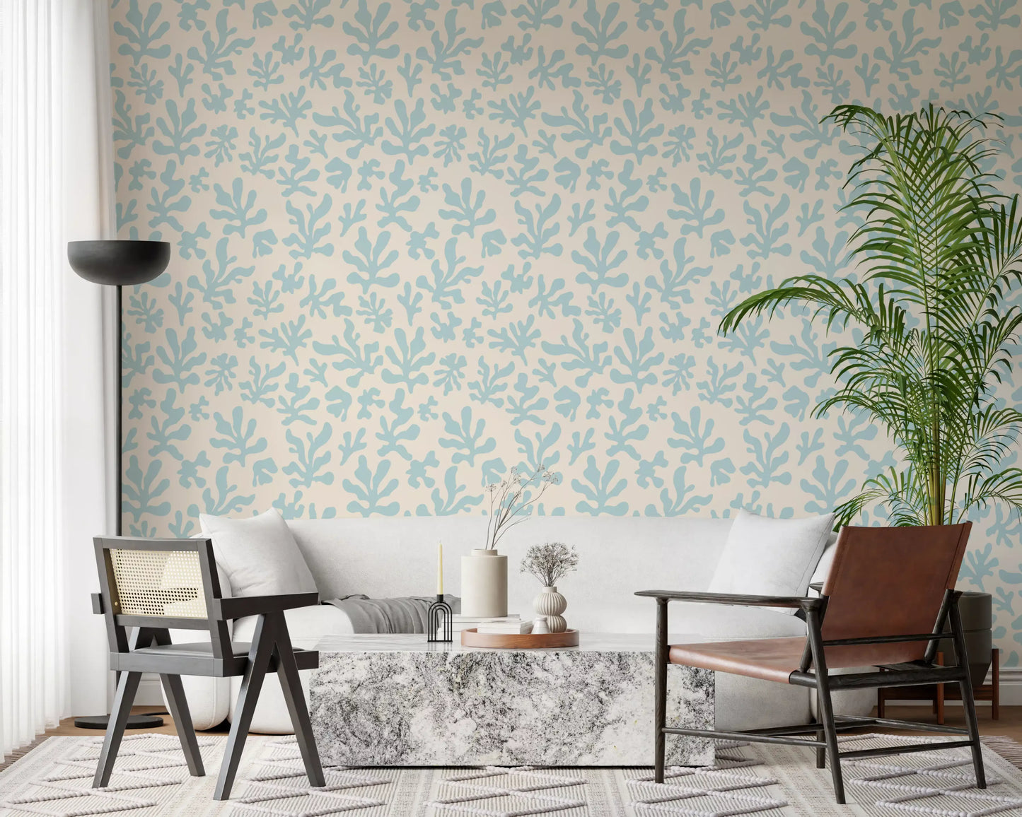 Nordic Seaweed Silhouette Wallpaper⁠