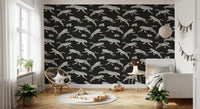 Monochrome Cheetah Motion Pattern Wallpaper⁠