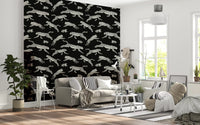 Monochrome Cheetah Motion Pattern Wallpaper⁠