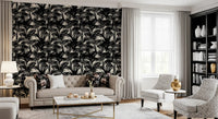Monochrome Tropical Palm Silhouette Wallpaper⁠
