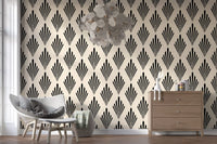 Geometric Art Deco Fan Pattern Wallpaper⁠