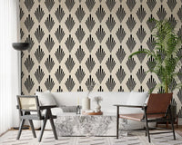 Geometric Art Deco Fan Pattern Wallpaper⁠
