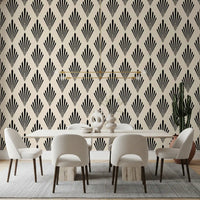 Geometric Art Deco Fan Pattern Wallpaper⁠