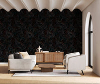 Subtle flow marks wrap a living space in the minimalist wallpaper GD12241