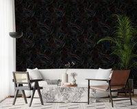 Dark contour lines fill a hallway in the topographic wallpaper GD12241
