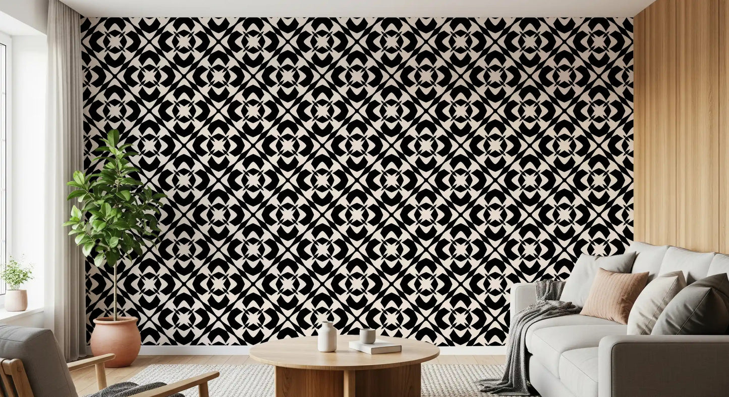 Modern Classic Geometric Lattice Wallpaper⁠
