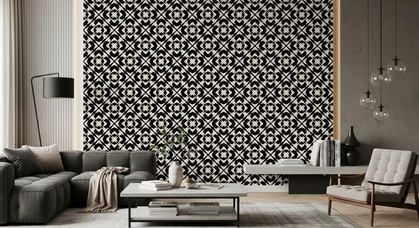 Modern Classic Geometric Lattice Wallpaper⁠