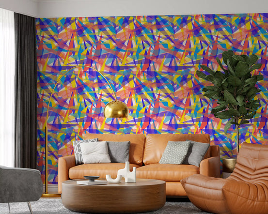Hallway lit up by the abstract prism fragmentation wallpaper GD12245
