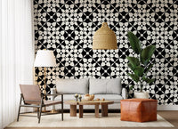 Abstract Geometric Monochrome Curves Wallpaper⁠