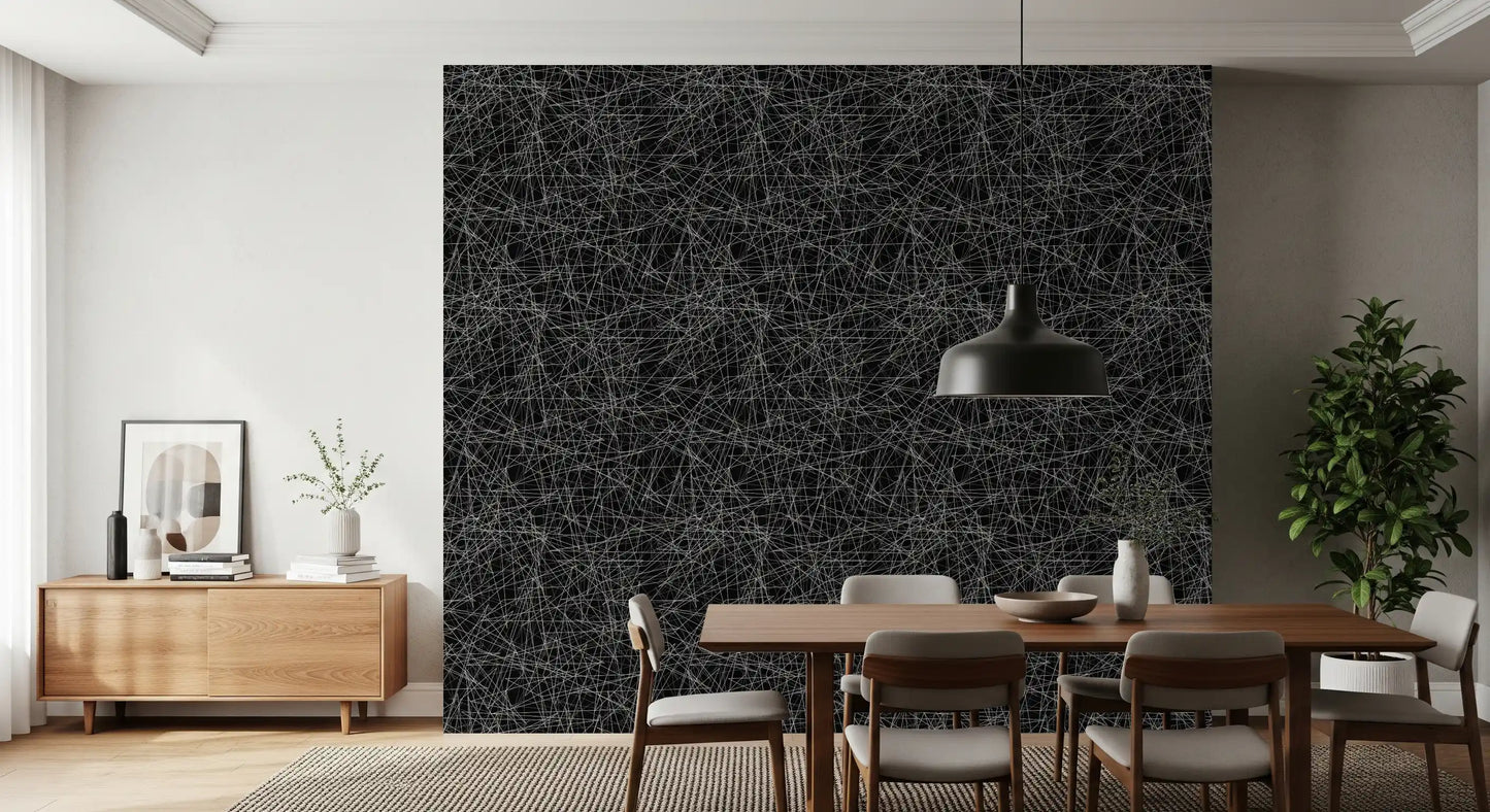 Monochromatic Tangled Web Abstract Wallpaper⁠