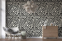Wavy Monochrome Checkerboard Wallpaper⁠