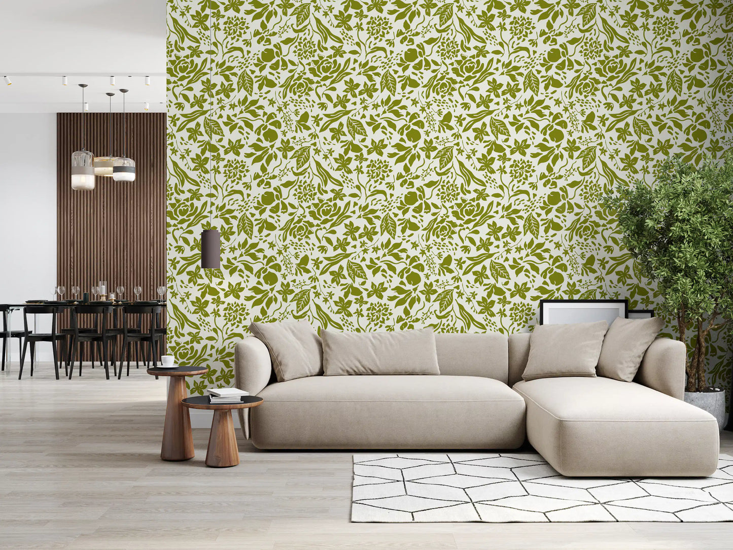 Sage Botanical Silhouette Wallpaper⁠
