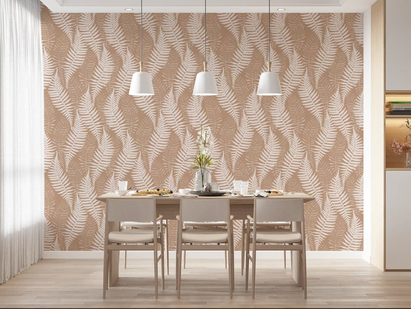 Rustic Fern Silhouette Botanical Wallpaper⁠