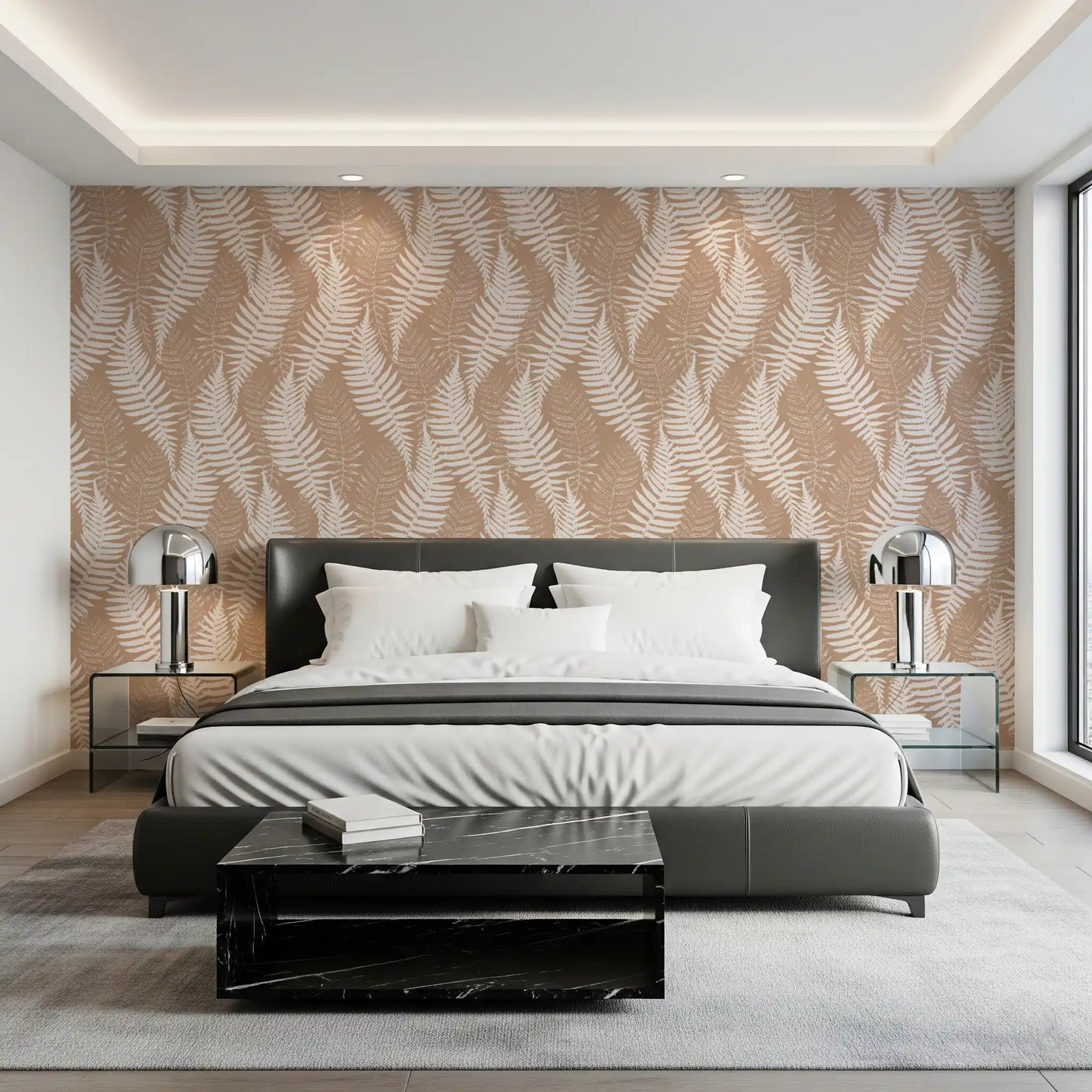 Rustic Fern Silhouette Botanical Wallpaper⁠