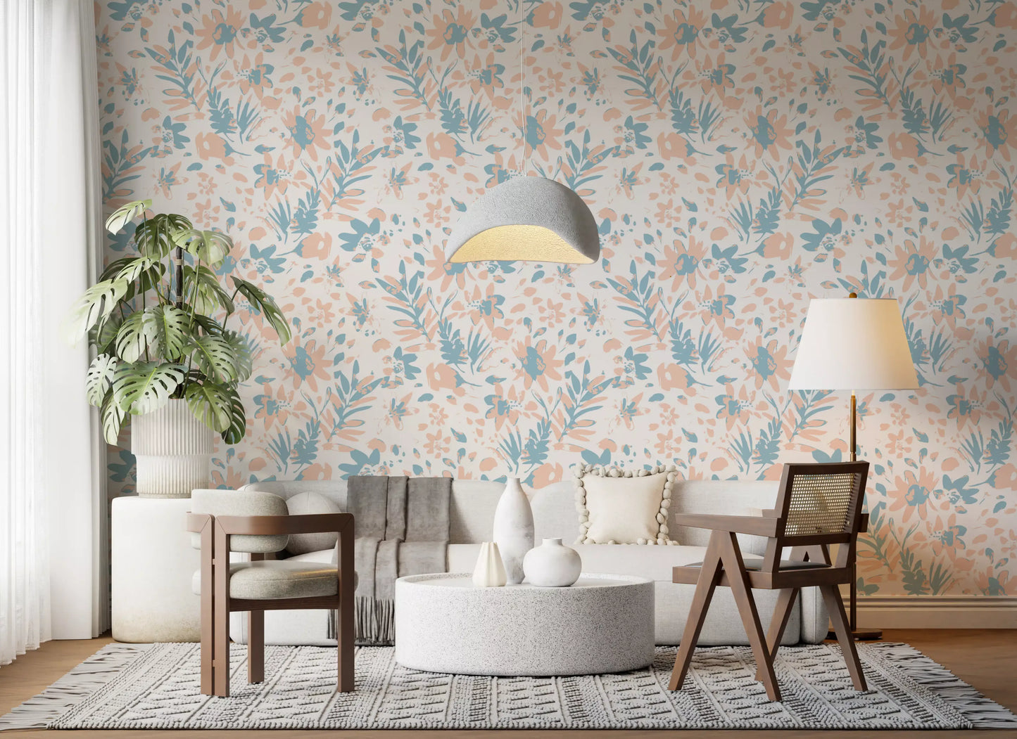 Soft Watercolor Petal Motif Wallpaper⁠