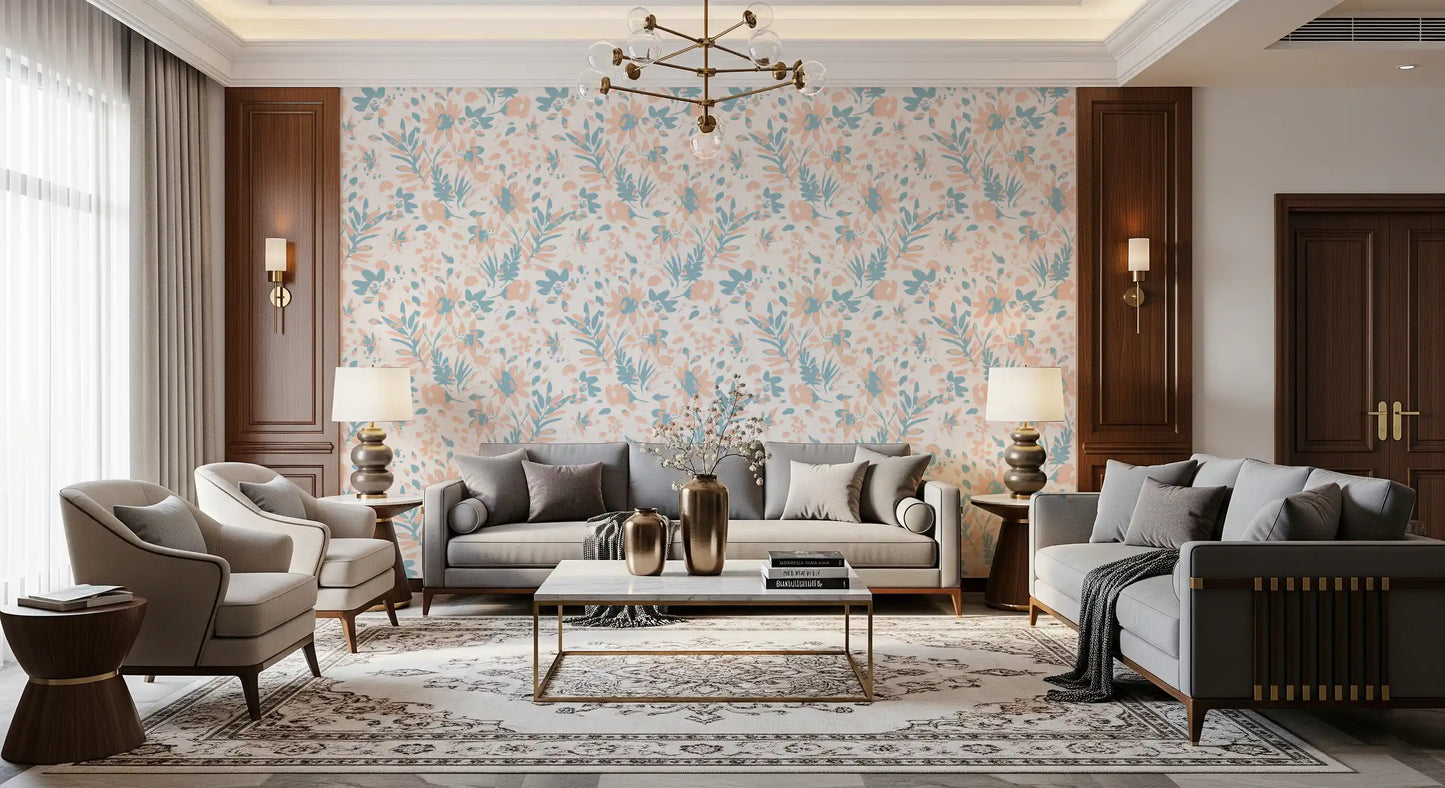 Soft Watercolor Petal Motif Wallpaper⁠