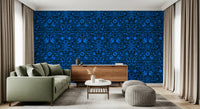 Cobalt Folklore Folk Art Pattern Wallpaper⁠