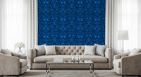 Cobalt Folklore Folk Art Pattern Wallpaper⁠