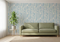Azure Brushstroke Stripes Wallpaper⁠