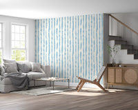 Azure Brushstroke Stripes Wallpaper⁠