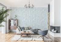 Azure Brushstroke Stripes Wallpaper⁠