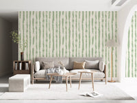 Sage Brushstroke Vertical Stripes Wallpaper⁠