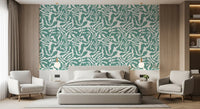 Sage Botanical Leaf Trail Wallpaper⁠